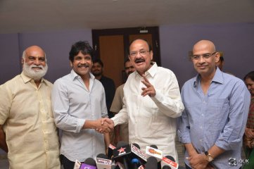 Venkaiah Naidu at Om Namo Venkatesaya Movie Special Show